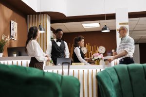Overdracht in het hotel om het soepel te laten lopen bij de receptie